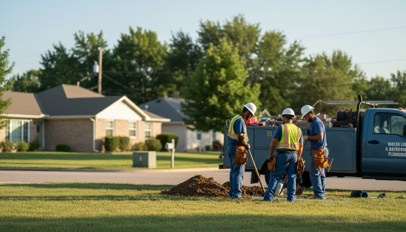 Residential water line and bathroom plumbing service in Campbellton, TX